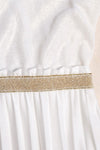 Meisjes Metallic Jersey Ruffle Dress With Plisse Skirt van  in de kleur Gold in maat 128.