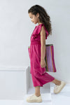 Meisjes Tencell Twill Jumpsuit Long van Like Flo in de kleur Fuchsia in maat 140.