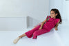 Meisjes Tencell Twill Jumpsuit Long van Like Flo in de kleur Fuchsia in maat 140.
