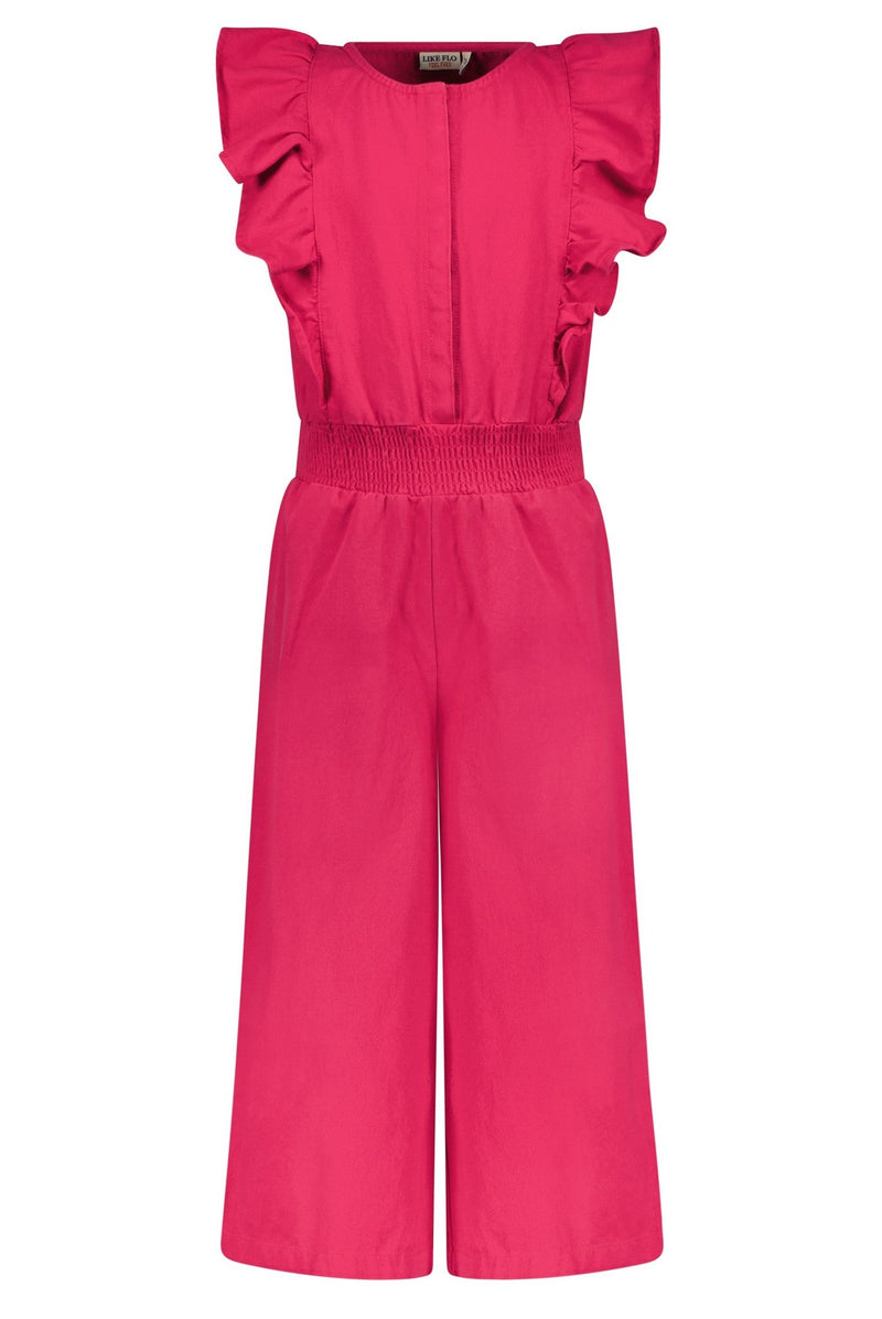 Meisjes Tencell Twill Jumpsuit Long van Like Flo in de kleur Fuchsia in maat 140.