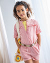 Meisjes Linnen Jumpsuit With Belt van Like Flo in de kleur Blossom in maat 140.