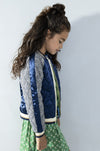 Meisjes Satin Bomber Reversible van Like Flo in de kleur Pistache in maat 140.