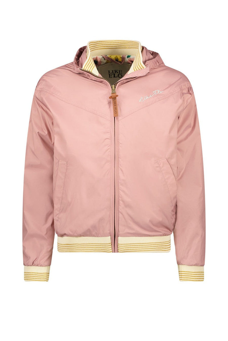 Meisjes Hooded Summer Jacket van Like Flo in de kleur Plum in maat 140.
