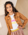 Meisjes Lyocell Twill Jacket van Like Flo in de kleur Camel in maat 140.