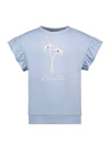 Meisjes Ss Sweater Crochet Flower van Like Flo in de kleur Ice blue in maat 140.