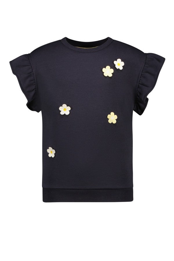 Like Flo Ss Sweater Crochet Flower