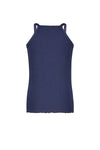 Meisjes Solid Rib Singlet van Like Flo in de kleur Navy in maat 140.