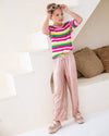 Meisjes Metallic Plisse Guillot van Like Flo in de kleur Rose gold in maat 140.