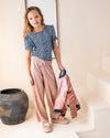 Meisjes Metallic Plisse Guillot van Like Flo in de kleur Rose gold in maat 140.
