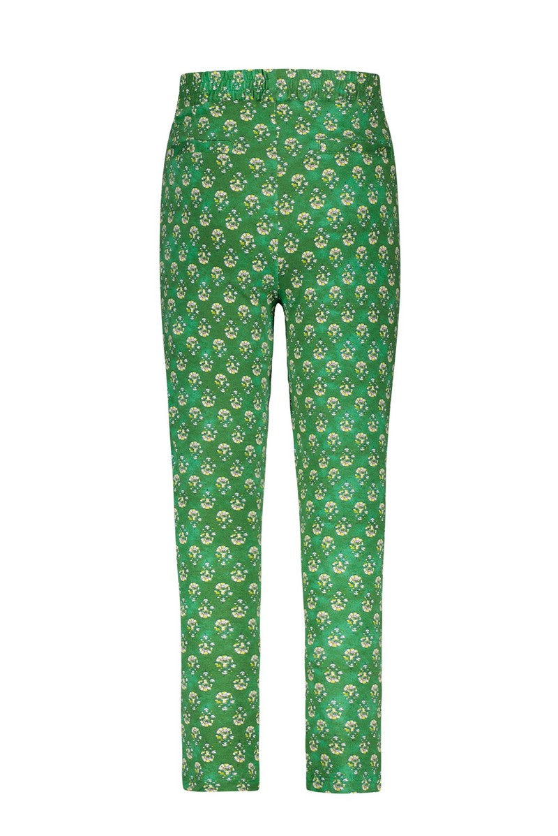 Meisjes Crepe Jersey Pant With Belt van Like Flo in de kleur Green flower in maat 140.