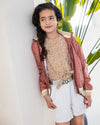 Meisjes Linnen Short With Belt van Like Flo in de kleur Natural in maat 140.