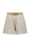 Meisjes Linnen Short With Belt van Like Flo in de kleur Natural in maat 140.
