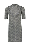 Meisjes Fancy Rib Aop Ruffle Dress van Like Flo in de kleur Navy in maat 140.