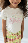 Meisjes Fancy Woven Rainbow Ss Dress With Jersey Top van Like Flo in de kleur Rainbow in maat 140.