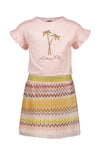 Meisjes Fancy Plisse Dress van Like Flo in de kleur Plum in maat 140.