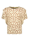 Like Flo Fancy Rib Aop Ruffle Top