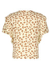 Like Flo Fancy Rib Aop Ruffle Top