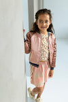 Like Flo Fancy Rib Aop Dress With Yd Terry Skirt