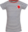Meisjes T-shirt streep met bloem van Someone in de kleur Navy in maat 140.