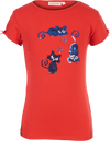 Meisjes T-shirt met poezen van Someone in de kleur RED in maat 140.