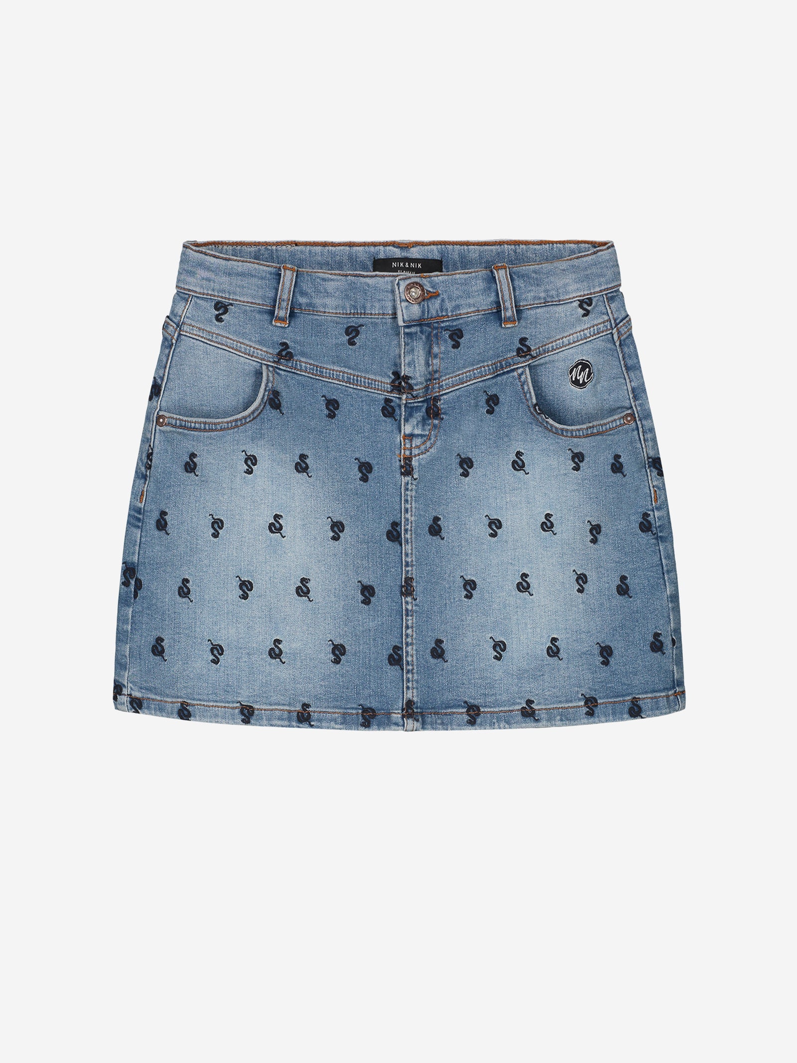 Nik & Nik Snake Denim Skirt