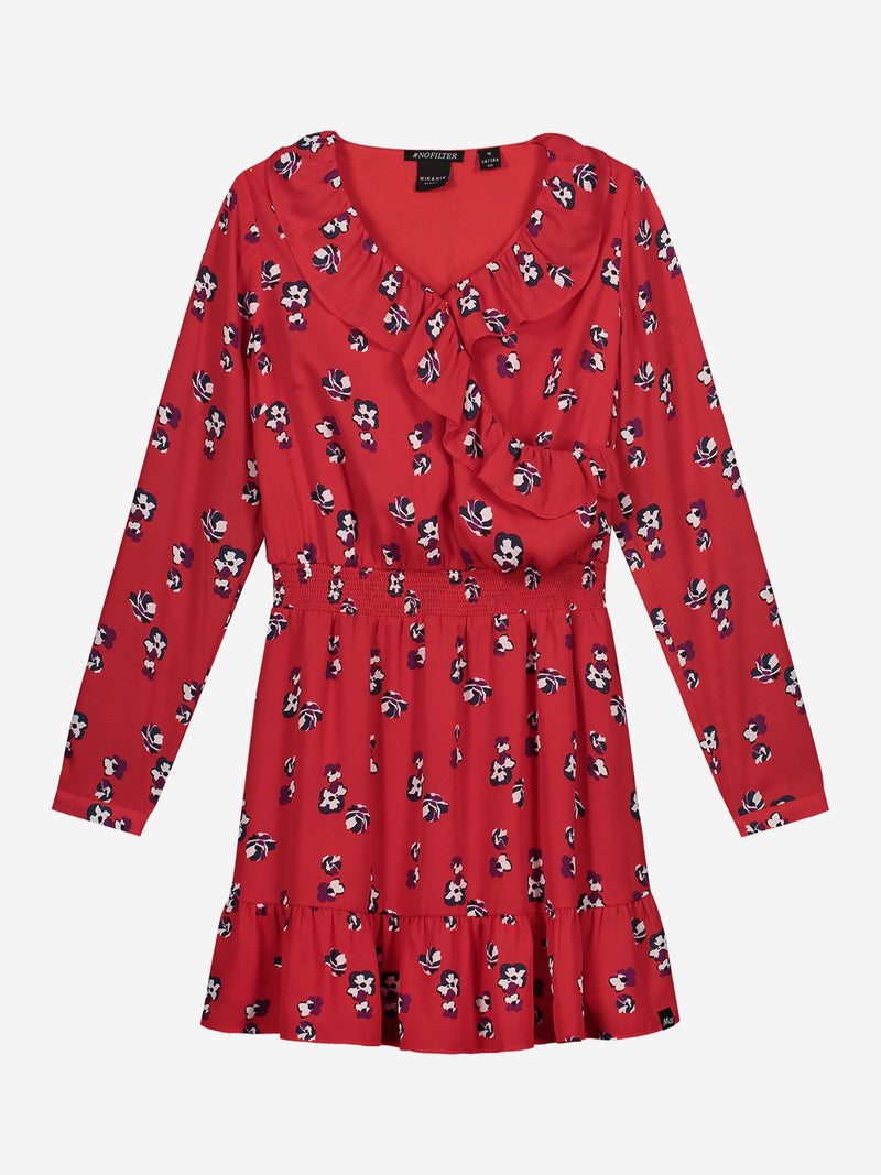 Meisjes Flowery Dress van Nik & Nik in de kleur Poppy Red in maat 176.