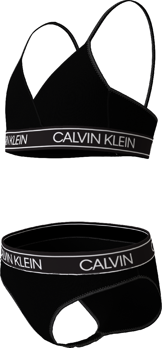 Meisjes TRIANGLE BIKINI SET van Calvin Klein in de kleur Pvh Black in maat 164-176.