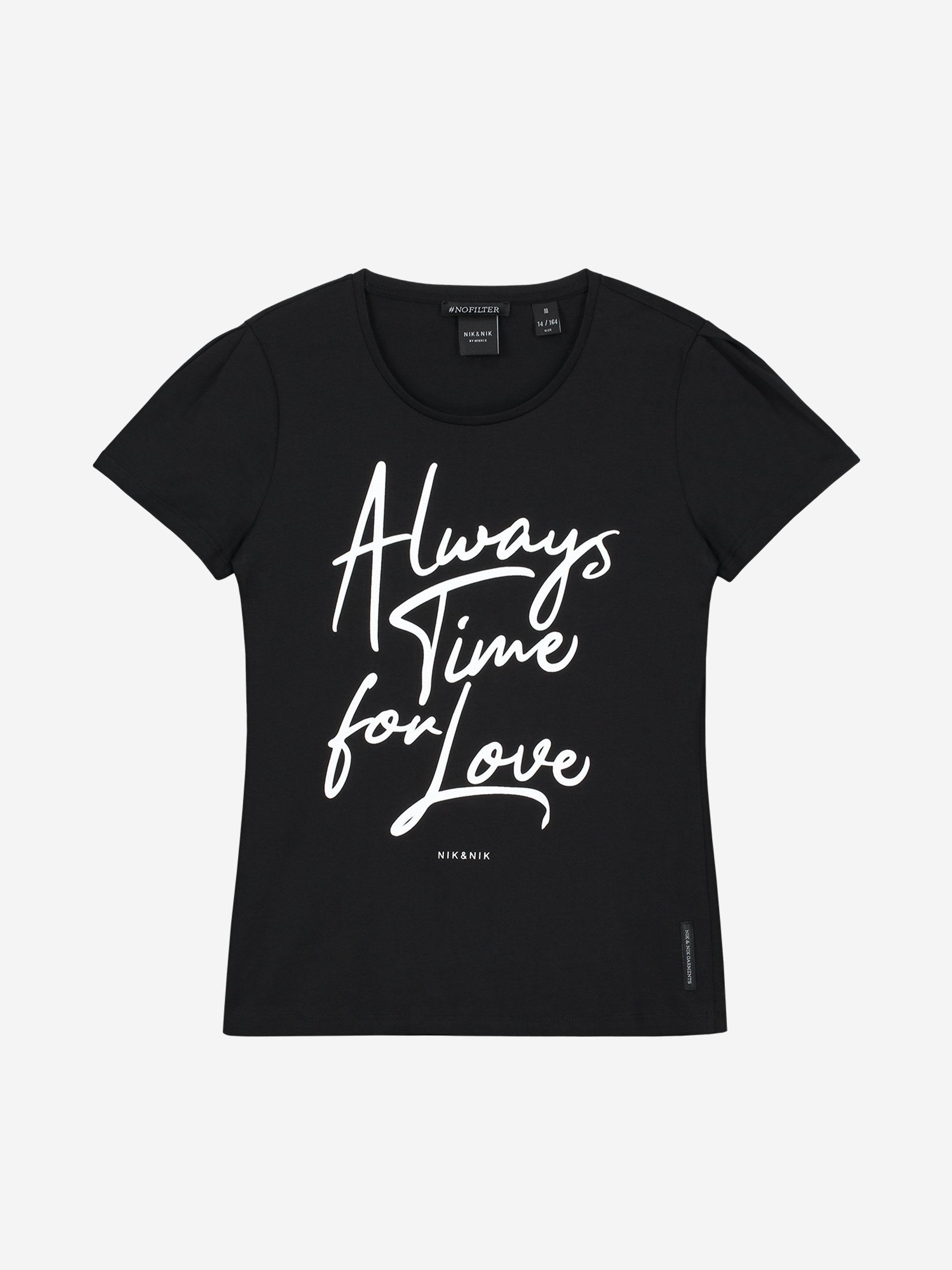 Meisjes Always Time T-Shirt van Nik & Nik in de kleur Black in maat 176.