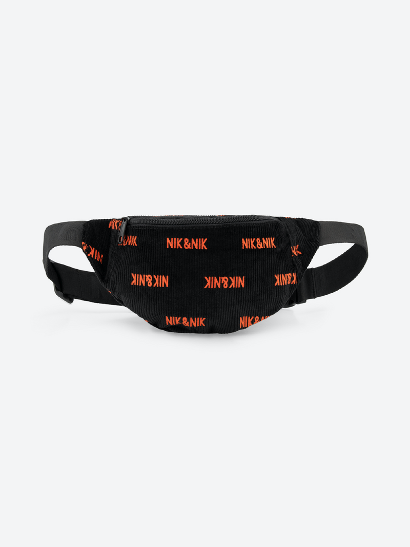 Meisjes Corduroy Aop Fannypack van Nik & Nik in de kleur Black in maat one size.