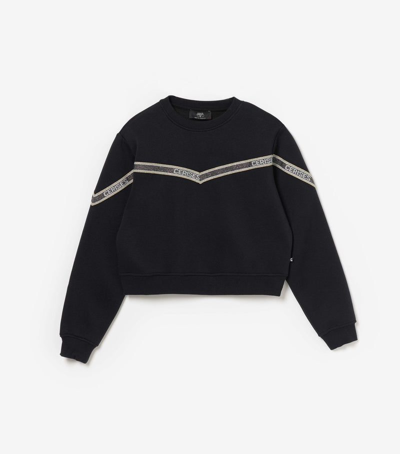 Meisjes Sweat Shirt van Le temps de Cerises in de kleur Zwart in maat 176.