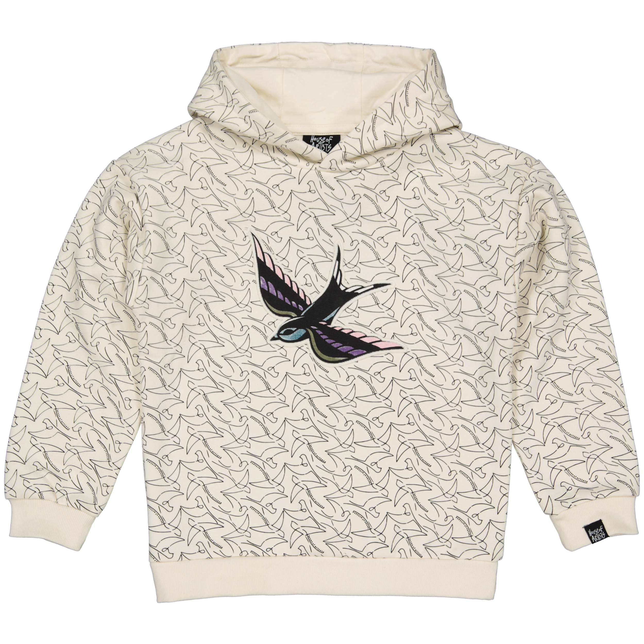 Unisexs Hooded Sweater Off White van House of Artists in de kleur Off White in maat 170-176.