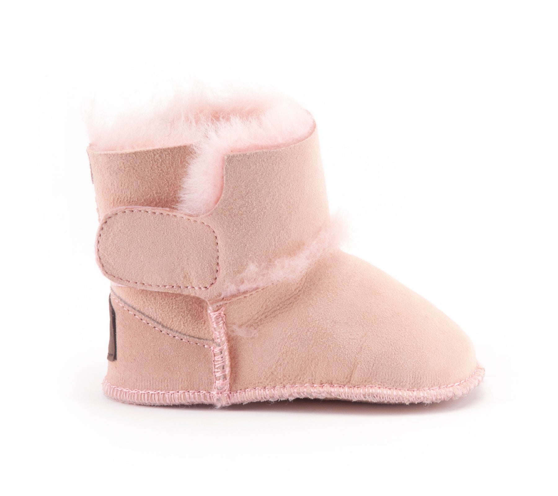Warmbat Hay Baby bootie with velcro strap Dusty Pink