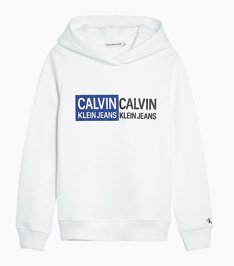 Calvin Klein hooded sweater stamp logo white