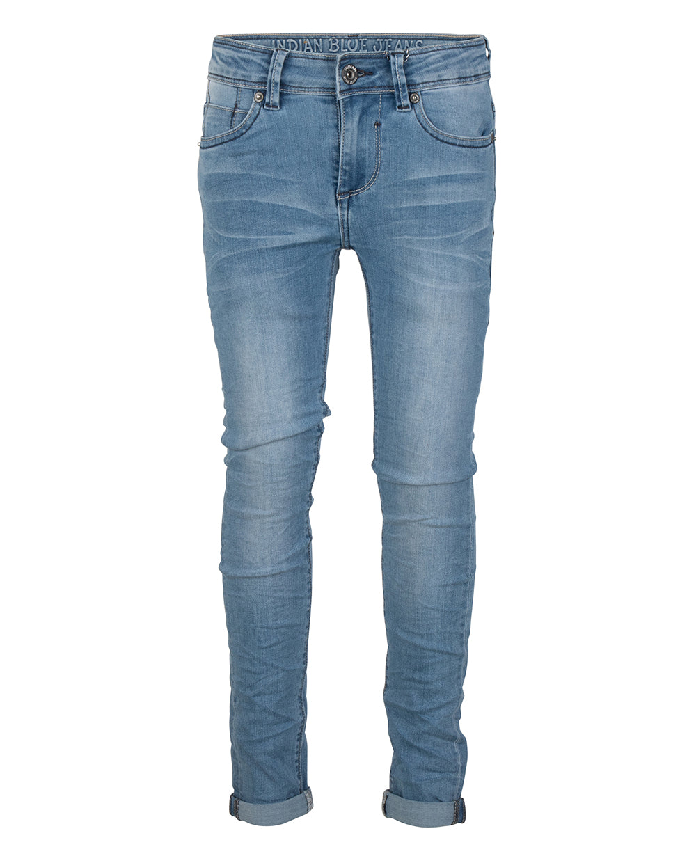 Jongens Blue Andy Flex Skinny Fit van Indian Blue Jeans in de kleur Light Denim in maat 176.