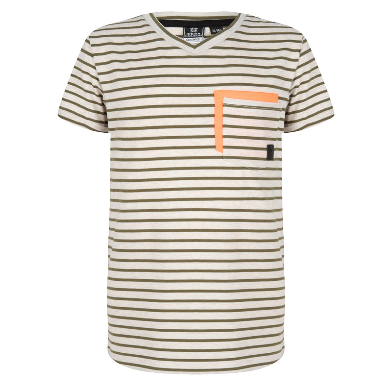Indian Blue Jeans T-Shirt Ss V-Neck Stripe