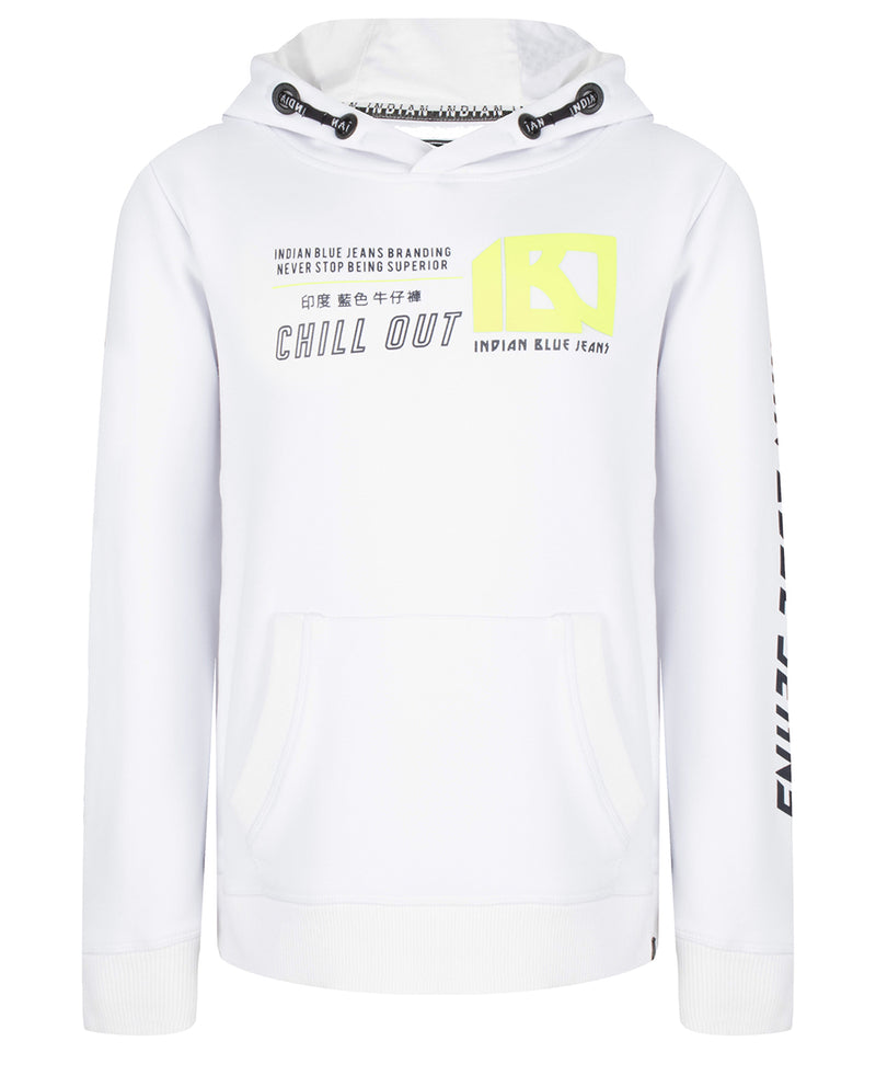 Jongens Hooded Chill Out van Indian Blue Jeans in de kleur White in maat 164.