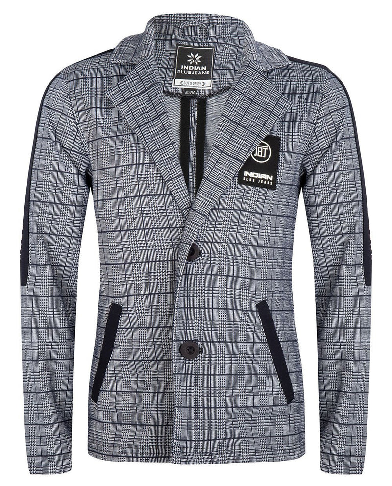 Jongens BLAZER JACKET CHECK van Indian Blue Jeans in de kleur Navy Blue in maat 164.