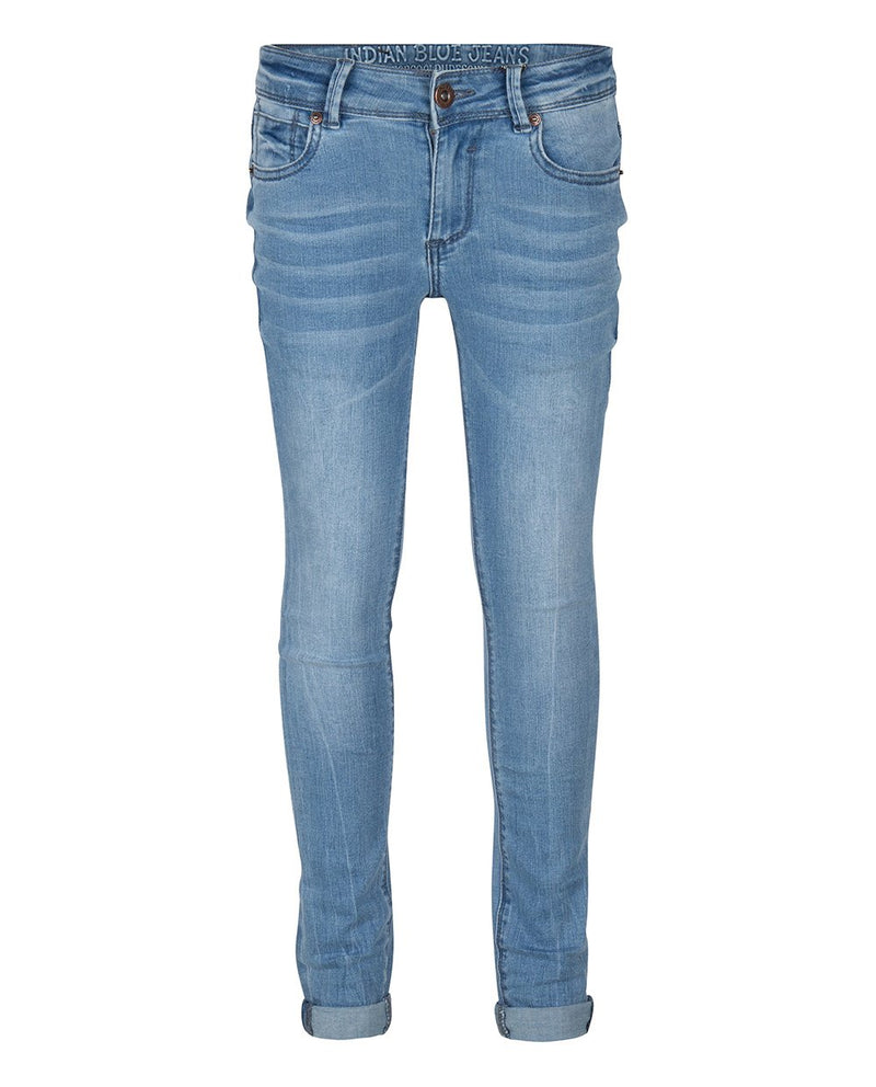 Jongens BLUE ANDY FLEX SKINNY FIT van Indian Blue Jeans in de kleur Light Denim in maat 176.
