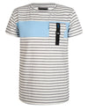 Jongens T-SHIRT SS STRIPE PKT van Indian Blue Jeans in de kleur White in maat 176.