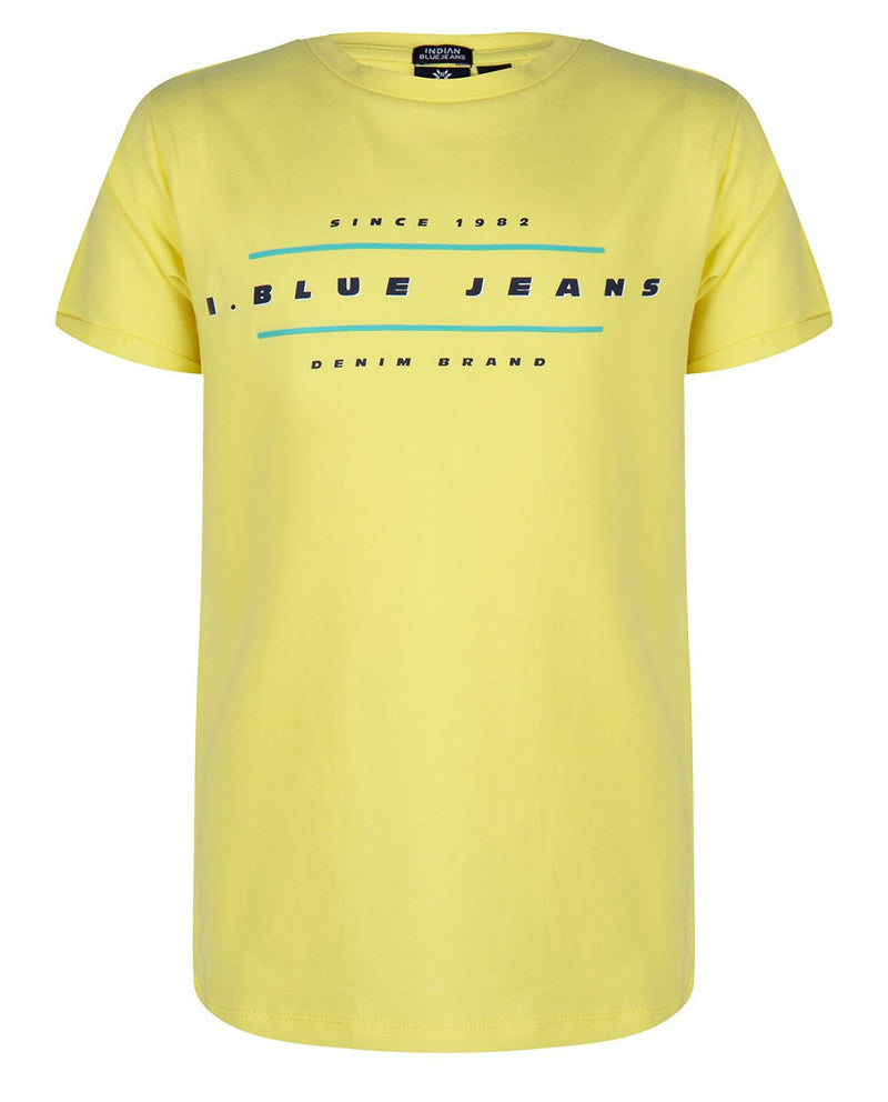 Jongens T-SHIRT SS I.BLUE ORGANIC van Indian Blue Jeans in de kleur Vanilla in maat 176.