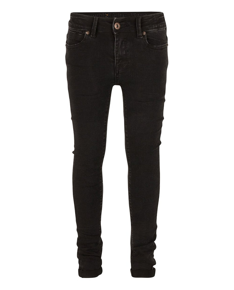 Jongens BLACK ANDY FLEX SKINNY FIT van Indian Blue Jeans in de kleur Used Black Denim in maat 176.