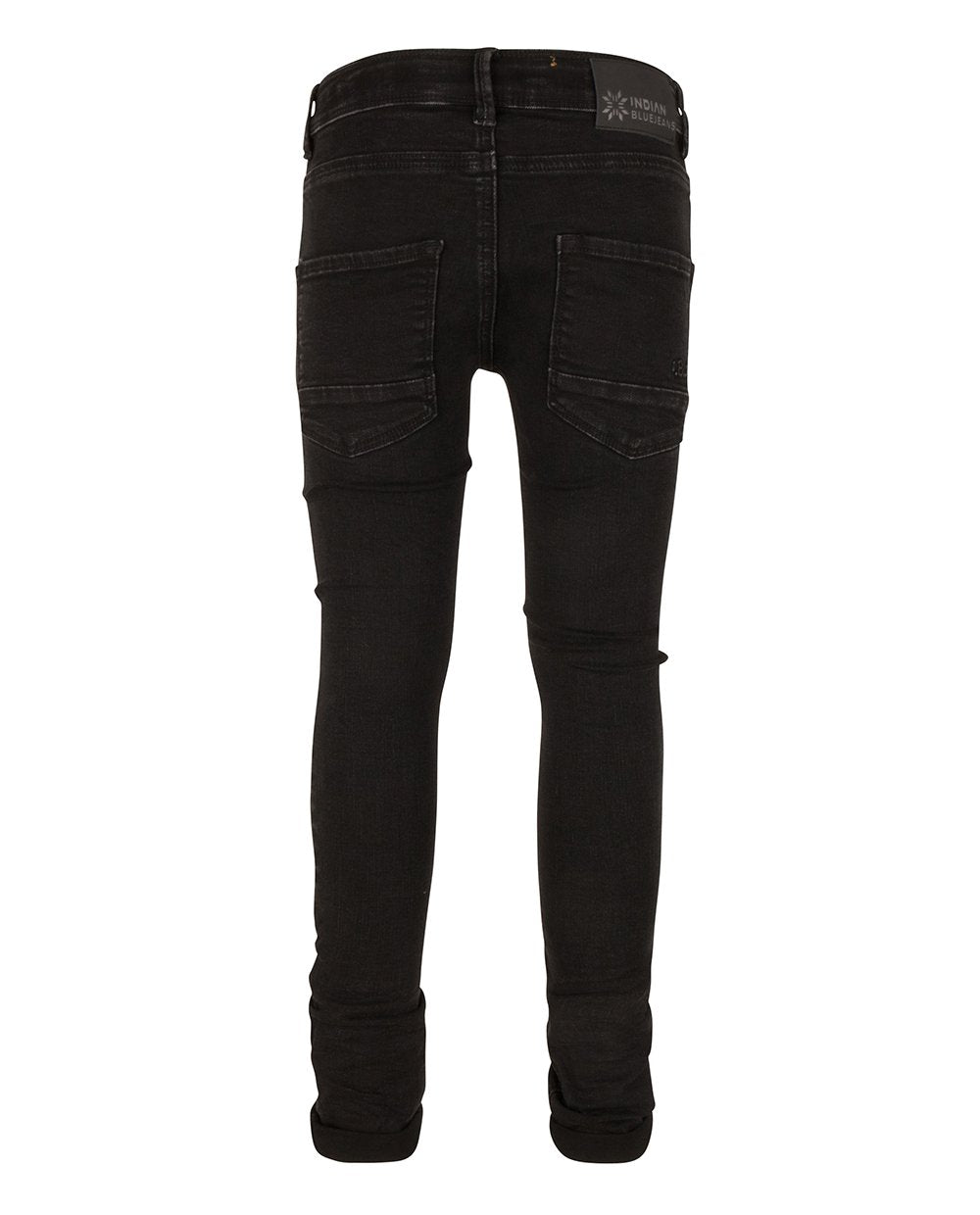 Jongens BLACK ANDY FLEX SKINNY FIT van Indian Blue Jeans in de kleur Used Black Denim in maat 176.