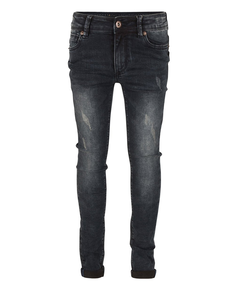 Jongens BLUE BRAD SUPER SKINNY FIT van Indian Blue Jeans in de kleur Used Dark Denim in maat 176.