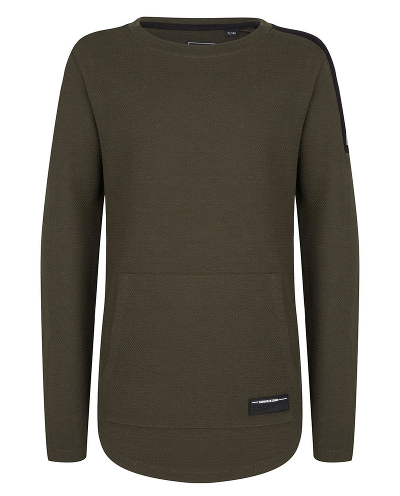 Jongens T-SHIRT LS LONG van Indian Blue Jeans in de kleur Dark army in maat 176.