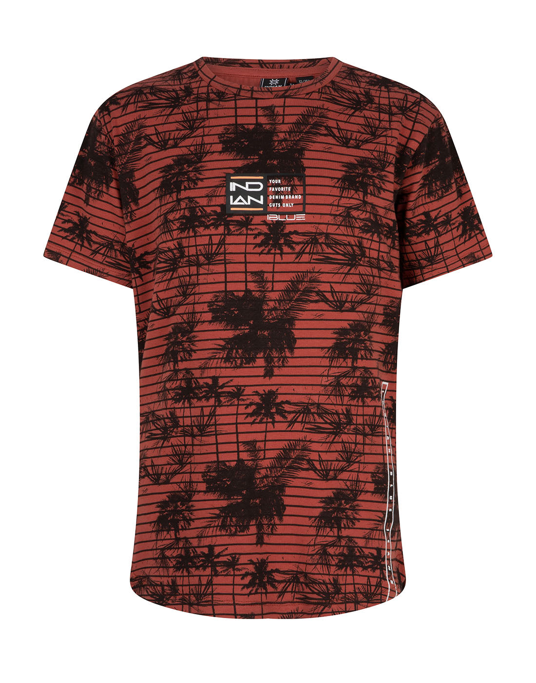 Indian Blue Jeans T-SHIRT SS STRIPE PALM TREE