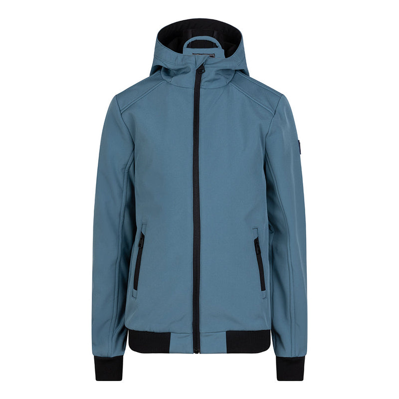 Jongens Soft Shell Jacket van Indian Blue Jeans in de kleur Grey Blue in maat 164.