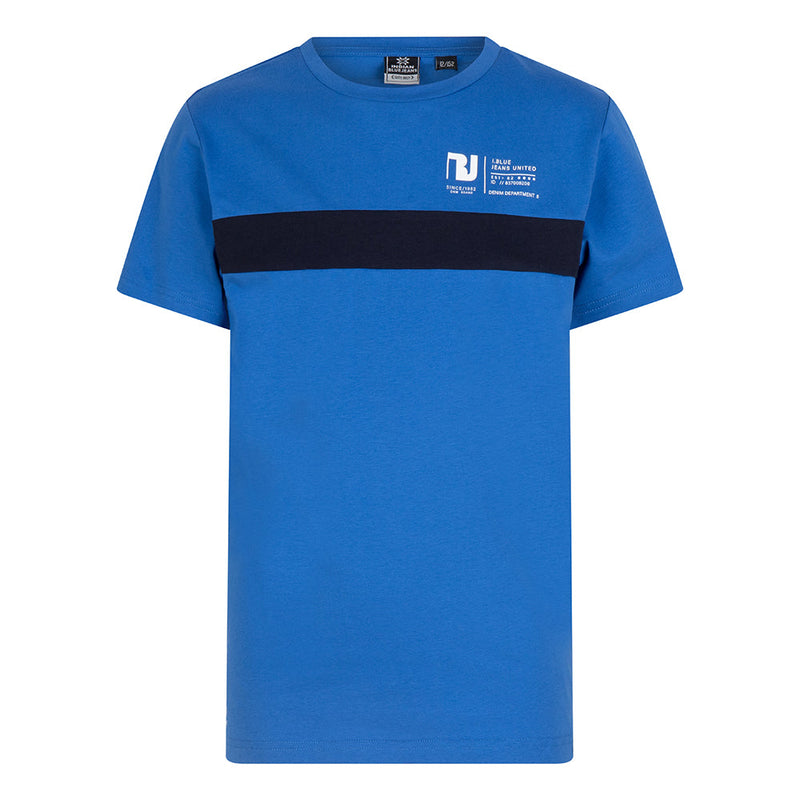 Jongens T-Shirt Colorblock I.Blue van Indian Blue Jeans in de kleur Lake Blue in maat 176.