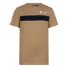 Jongens T-Shirt Colorblock I.Blue van Indian Blue Jeans in de kleur Sand Caramel in maat 176.