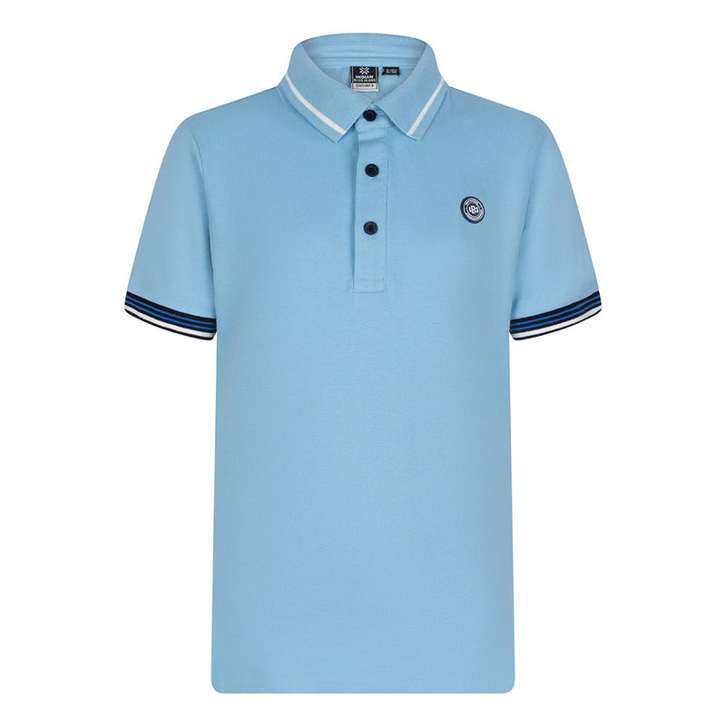 Jongens Polo Pique badge van Indian Blue Jeans in de kleur Deep Pool Blue in maat 176.