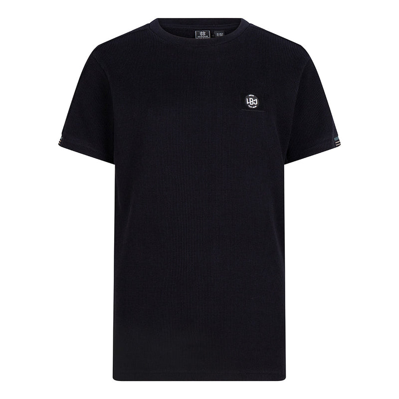 Jongens T-Shirt Structure Pique van Indian Blue Jeans in de kleur Black in maat 176.